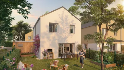 Programme neuf Le Clos des Lys à Vigneux-de-Bretagne : maisons T4 claires à bardage bois et jardin